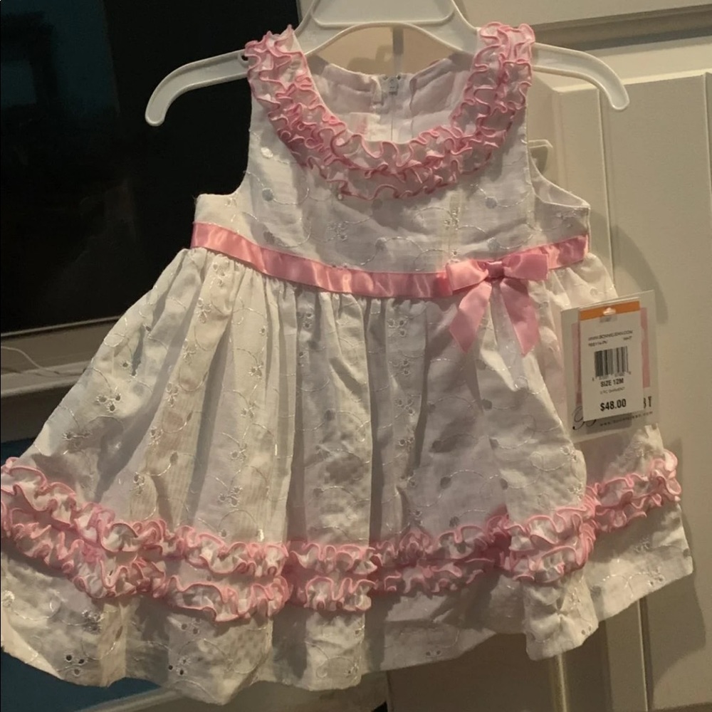 Pink and white dress
